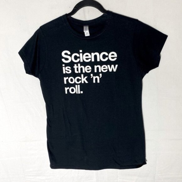 Gildan Soft Style Black Cotton Science Is The New Rock ‘N’ Roll T Shirt L - Picture 1 of 9
